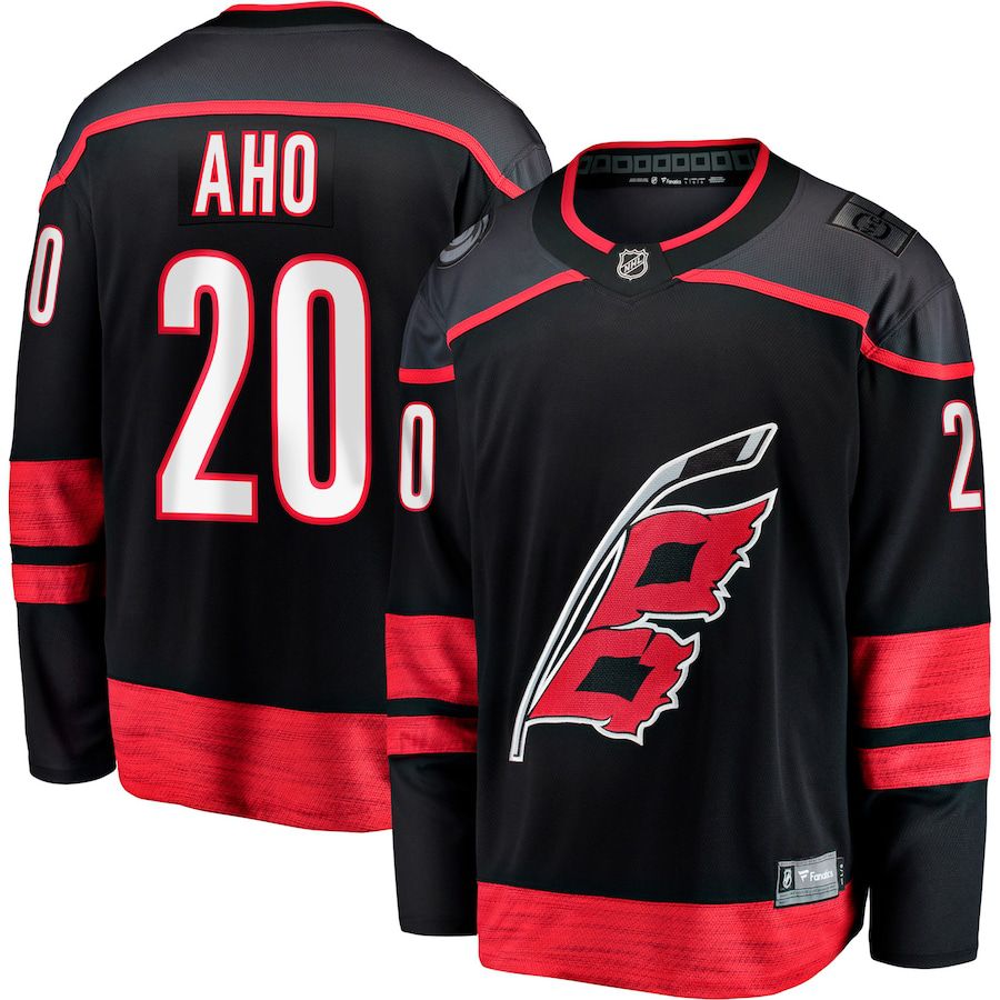 Men Carolina Hurricanes #20 Sebastian Aho Fanatics Branded Black Home Premier Breakaway Player NHL Jersey->carolina hurricanes->NHL Jersey